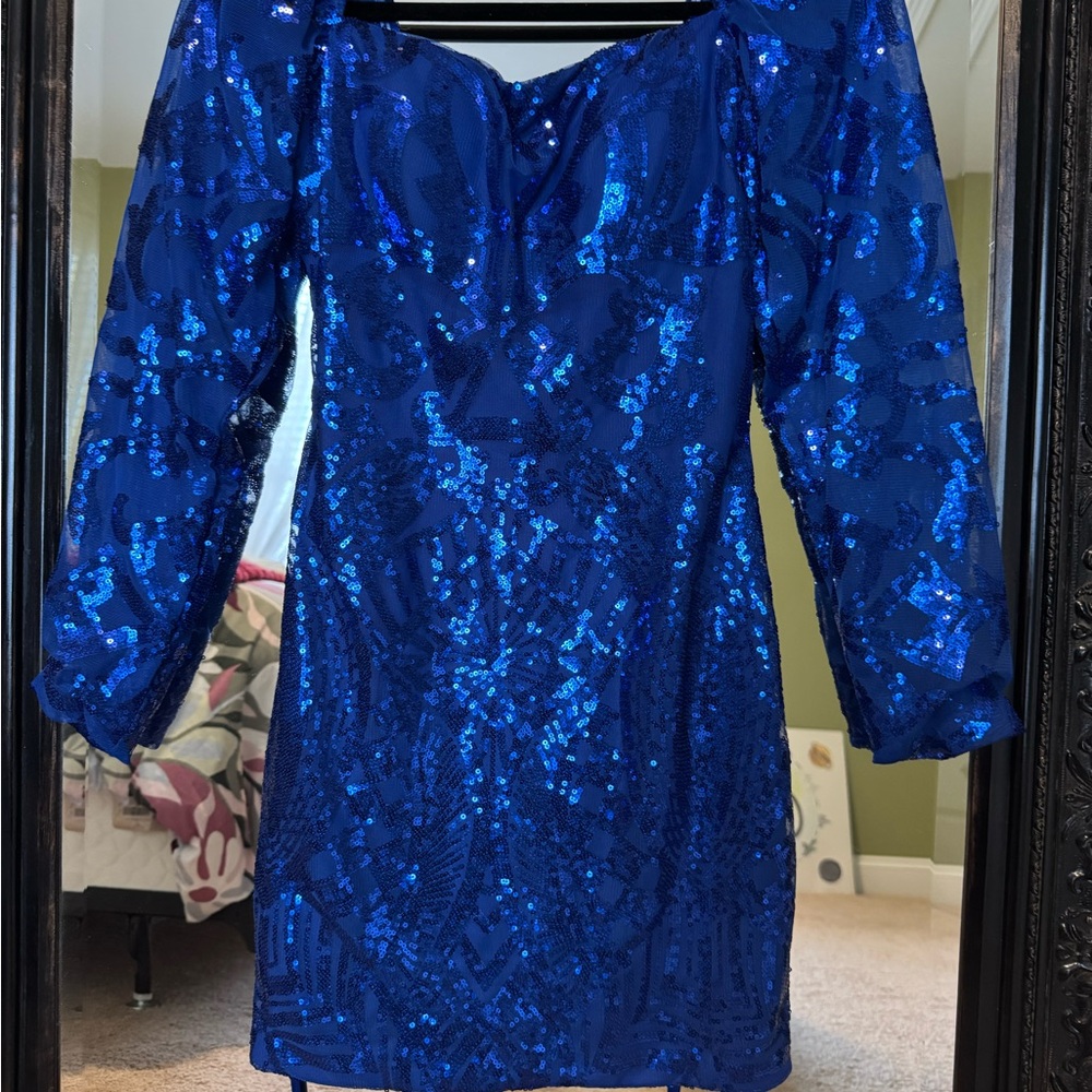 Blue Sequin Dress